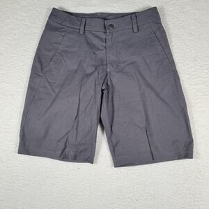 Lululemon Commission Shorts Men 32 Grey Micro Check Stretch Golf Chino 9 Inseam
